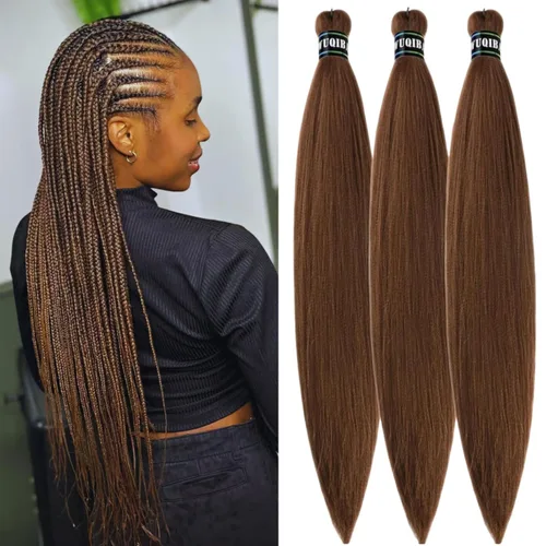 Miniatura 14 de Cabello trenzado verde azulado preestirado, hipoalergénico, sintético, color azul aguamarina, para trenzas y giros, extensiones de cabello largo