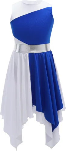Miniatura 33 de CHICTRY Vestido de baile lírico sin mangas asimétrico para niñas, disfraz de adoración litúrgica contemporánea