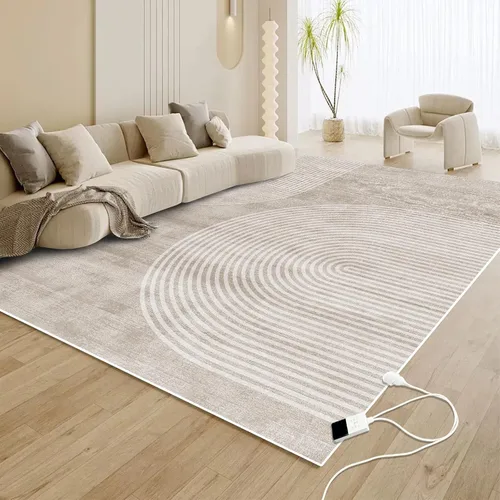 Miniatura 16 de Alfombra de Calefacción Eléctrica de Grafeno Alfombra de Área de Felpa Suave Calentada Tapete Calentador de Piso con Temporizador Calentamiento