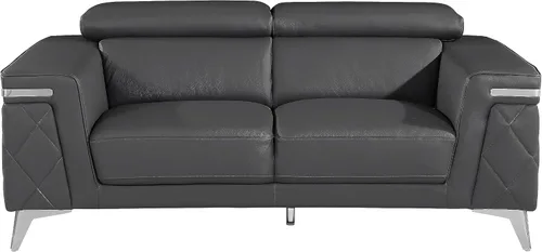 Miniatura 32 de Blackjack Furniture Amalfi - Juego de sofá de cuero italiano de grano superior para sala de estar con elegante diseño italiano, reposacabezas