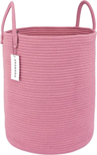Miniatura 16 de XUANGUO - Cesta de lavandería de cuerda de algodón, cesta tejida de almacenamiento para ropa, cesta de mimbre para sala de estar, dormitorio, cesta