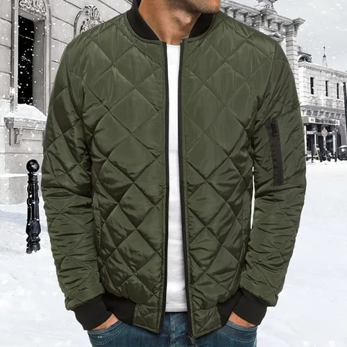 Miniatura 2 de Chaqueta bomber de invierno para hombre, abrigo grueso y cálido de algodón acolchado de béisbol
