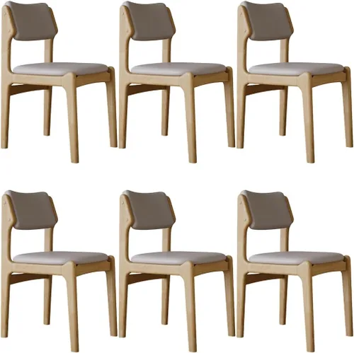 Miniatura 33 de YVYKFZD Wooden Dining Chairs Set, Leather Dining Room Chair with Back, Upholstered Kitchen Chairs, Armless Living Room Chair, for Bedroom Offices