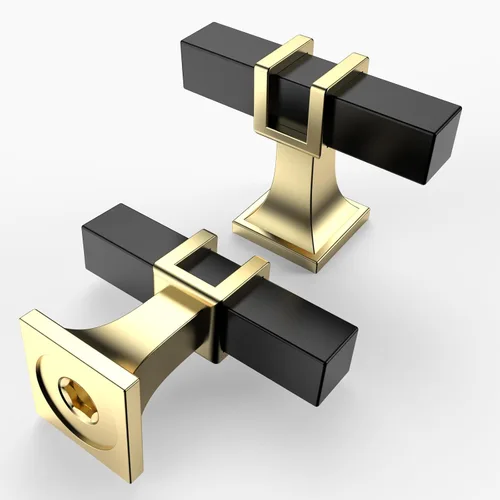Miniatura 28 de Asidrama - Paquete de 10 manijas para alacena de 3 pulgadas (76mm) de color negro mate y dorado, tiradores para gabinete, accesorios para gabinete