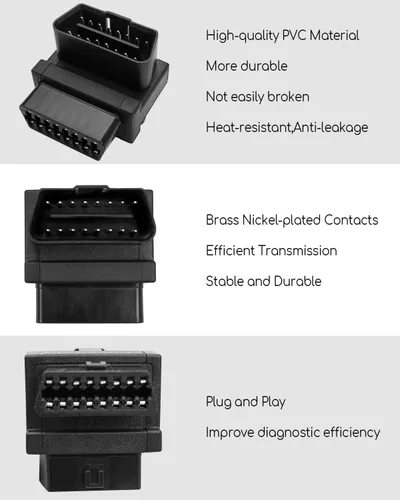 Miniatura 4 de Mini tamaño OBD2 OBDII Full 16 Pin macho a doble hembra adaptador para todos los dispositivos OBD2 estándar lector de código extensor