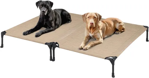 Miniatura 14 de Veehoo Outdoor Elevated Dog Bed for Large Dogs, Cooling Raised Dog Cot Off Ground Hammock Pet Beds with Breathable Mesh, No-Slip Feet, 50"x32