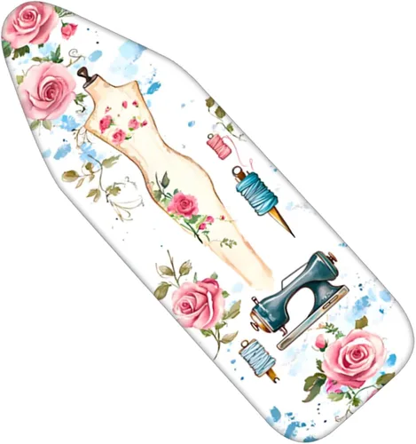 Miniatura 15 de Nuxovilar Maniquí de Costura Vintage y Funda para Tabla de Planchar con Patrón Floral, 15×54 pulgadas, Se Adapta a la mayoría de Tablas Estándar
