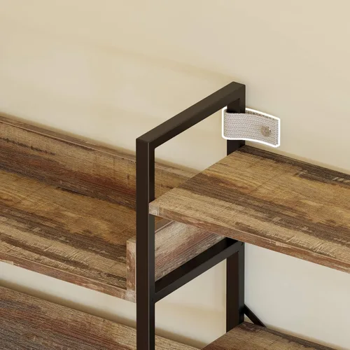 Miniatura 4 de IRONCK Estantería Industrial de 6 Niveles, Estantería Triple Ancha, Estantería Grande de Estilo Etagere, Estantería Abierta para Tocadiscos