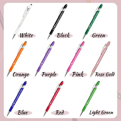 Miniatura 5 de STREADVE Bolígrafos personalizados personalizados con nombre grabado, logotipo, texto, bolígrafos de escritura suave, regalo personalizado para Negro