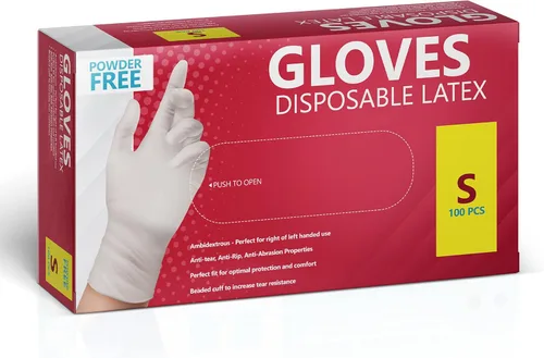 Miniatura 8 de Nuevos guantes desechables de látex, sin polvo, 100 por caja 1000 estuche Pequeño