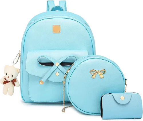 Miniatura 10 de MACCINELO Linda mochila de cuero para mujer, mochila pequeña con lazo para regalo de niñas, bolsa de hombro para mujer, 3