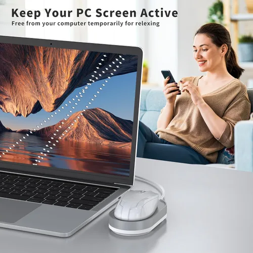 Miniatura 2 de Mouse Jiggler, dispositivo de movimiento de mouse indetectable con cable USB sin unidad y adaptador USB, movimiento físico automático del mouse