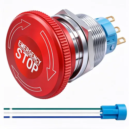 Miniatura 23 de mxuteuk 2pcs 1 NO 0.866 in Interruptor de botón momentáneo SPST Negro 660V 10A HB2-BA21-HH