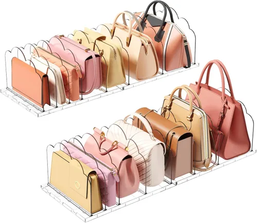 Lifewit Organizador de bolso para armario, organizador de almacenamiento de bolsos transparentes, organizador de almacenamiento ajustable para