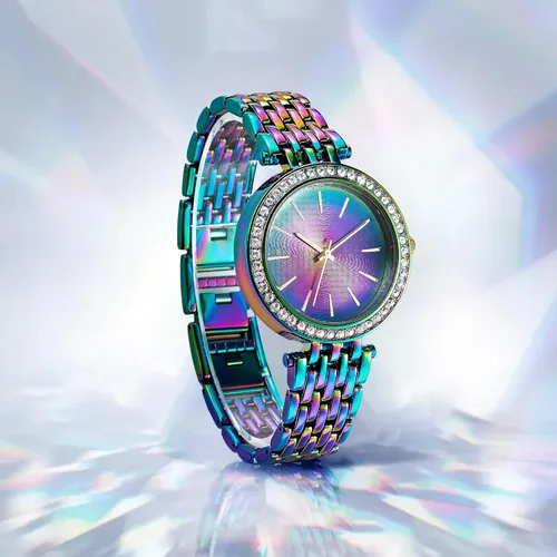 Miniatura 3 de Bisley Reloj de 1.417 in para mujer, bandas de metal, fácil de leer, esfera de moda, impermeable, analógico