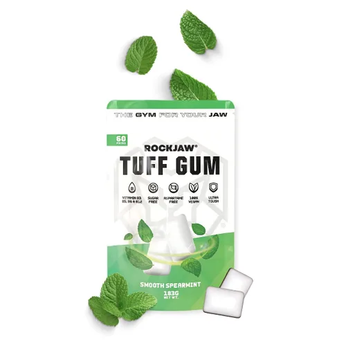 ROCKJAW Tuff Gum | Chicle ultra duro para una mandíbula más afilada | Vitamina B3, B5, B6 y B12 | 1350 mg de xilitol | Sin azúcar | Sin aspartamo |