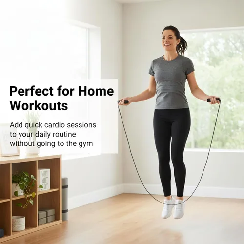 Miniatura 5 de Cuerda de Saltar para Fitness – Cuerda de Ejercicio de PVC Ajustable con Diseño Sin Enredos y Cómodas Asas de Espuma, Ideal para Cardio