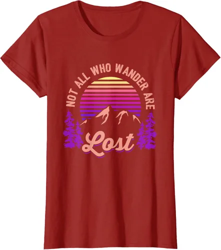Miniatura 49 de Not All Who Wander Are Lost Vintage Mountains - Camiseta de senderismo, Negro, S