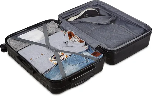 Miniatura 3 de Tienda Basics Equipaje de maleta expandible con ruedas rígidas Negro Spinner