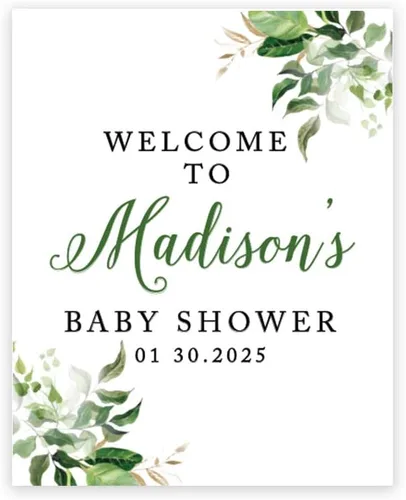 Miniatura 21 de Andaz Little Cutie - Decoración de baby shower, 16 x 20 pulgadas, letrero de bienvenida personalizado, letrero de caballete personalizado para libro