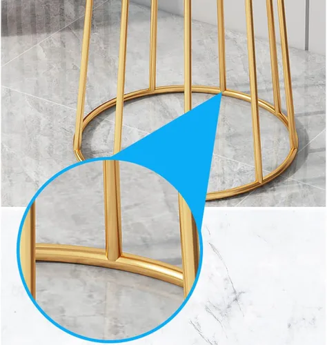 Miniatura 5 de Mesa de Centro 2 Tier Round Coffee Table, Creative Marble Pattern & Sturdy Metal e, Nordic Simple Small Side Table for Living Room, Balcony, Bedroom