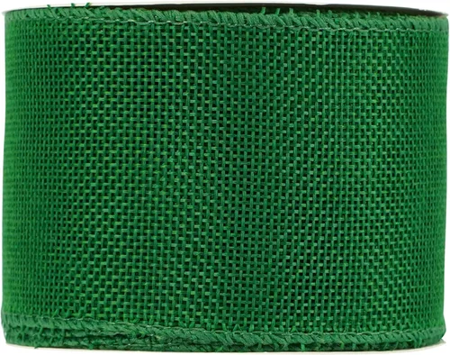 Miniatura 4 de HUIHUANG Cinta de arpillera con alambre verde esmeralda, 2.5 pulgadas x 10 yardas, con borde con alambre para coronas, lazos grandes, manualidades