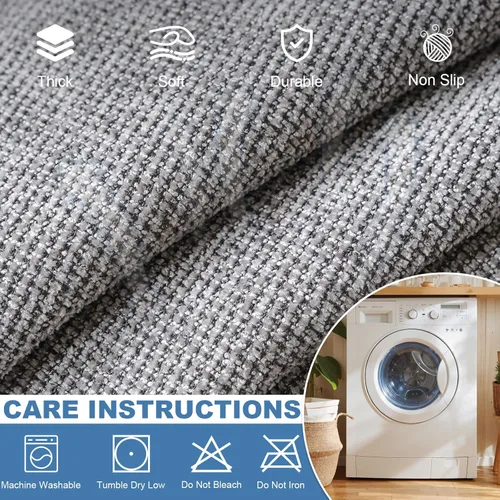 Miniatura 51 de STACYPIK Funda de sofá gris impermeable para perros, funda de sofá antideslizante para sofá de 3 cojines, funda seccional lavable para forma de L