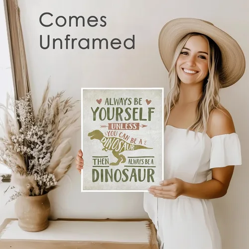 Miniatura 3 de Always Be Yourself Unless You Can Be A Dinosaur - Impresión artística sin marco, 11 x 14 pulgadas, arte inspirador para habitación de niños