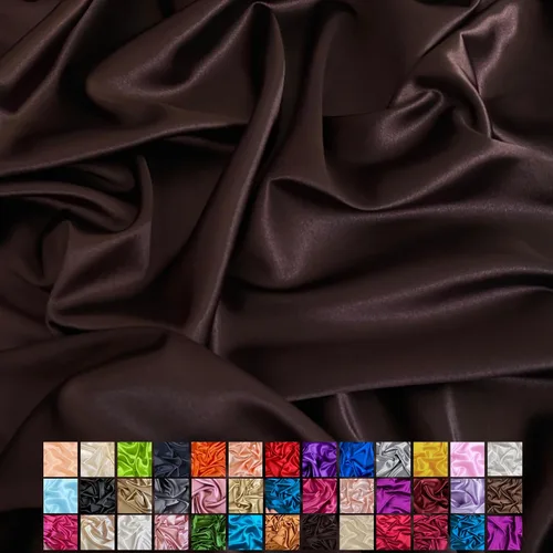Miniatura 18 de Yard - Tela de satén sedosa elástica de alta calidad - Tela para vestidos y faldas - Suave como la seda, brillo metálico, ideal para bodas y diseño