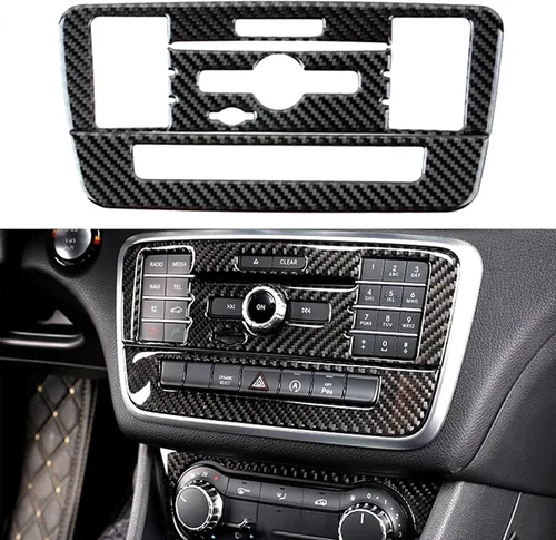 Miniatura 10 de x xotic tech Interruptor de control de aire acondicionado, marco de fibra de carbono real, compatible con Mercedes Benz A180 CLA180 CLA200 CLA250