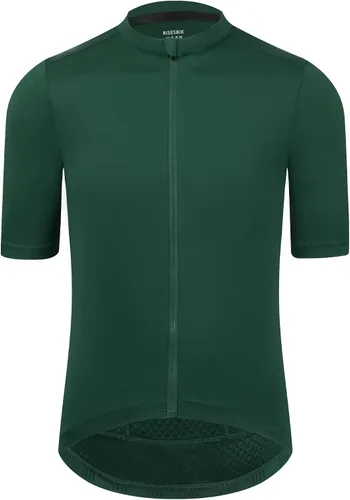 RISESBIK Men's Cycling Jersey Zipper Pocket Short Sleeve Lightweight Aero Race Fit Bike Jersey, UPF 50+ Biking Cycling Shirt
