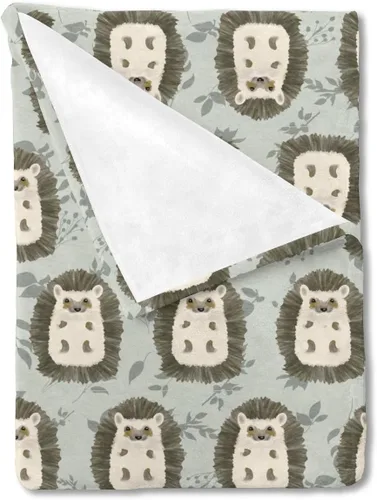 Miniatura 15 de Manta de bebé de animales lindos para niños y niñas, lindo oso, mapache, ciervo, conejo, erizo, manta retro de franela floral, manta de recepción