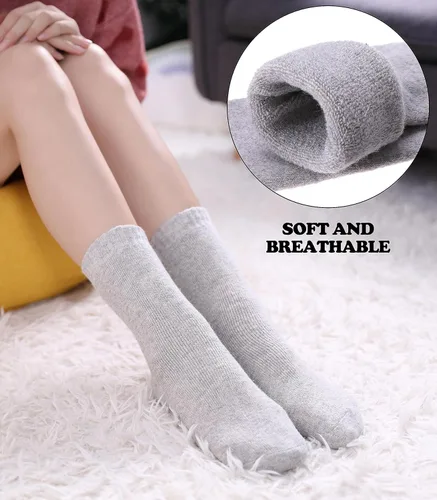 Miniatura 2 de FNOVCO 5 pares de calcetines de lana para mujer, para senderismo, invierno, gruesos, cálidos, acogedores, calcetines para botas