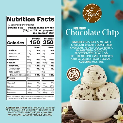 Miniatura 2 de Triple Scoop - Mezcla de helado de chocolate de vainilla prémium para hacer helados. Simple, fácil, delicioso. De mezcla gourmet a máquina en 5