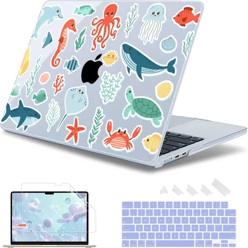 Miniatura 26 de May Chen para M4 MacBook Air de 13.6 pulgadas Funda 2025 2024 2023 2022 Modelos: A3240 A3113 M3 A2681 M2, Carcasa de plástico rígido para MacBook
