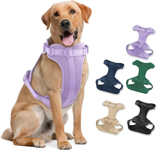 Miniatura 18 de Arnés ligero para perro sin tirones: arnés ajustable y duradero de malla transpirable con cojín suave y cómodo, para perros pequeños, medianos y Lila