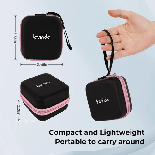 Miniatura 7 de Lavinda Juego de organizador para brocas de uñas rosa, estuche con 64 agujeros a prueba de polvo con espuma de alta densidad - Almacenamiento seguro