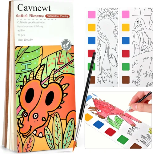 Miniatura 13 de Cavnewt Libro de Pintura de Acuarela de Bolsillo, 21 Páginas, Set de Libro para Colorear con Acuarela de Viaje para Niños de 3-8 Años, Regalos