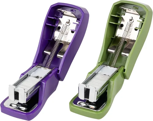 Miniatura 6 de Aria Premium - Juego de mini grapadoras con desgrapadores integrados, 2000 grapas estándar incluidas, para oficina, escuela y viajes, juego de 2