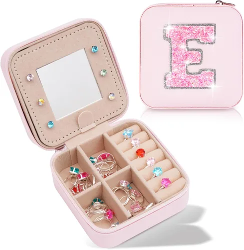 Miniatura 68 de Uygafly Joyero de viaje – Joyero personalizado para mujeres, pequeño organizador de joyas, bonitos organizadores de joyas y estética