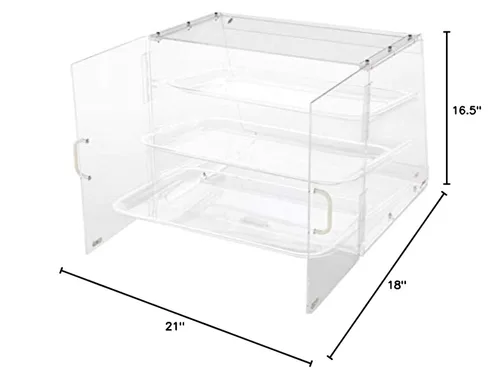 Miniatura 7 de Winco Vitrina de pastelería de 3 niveles, acrílico mediano