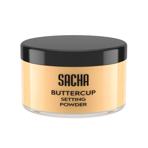 Sacha BUTTERCUP - Polvo fijador de maquillaje de 1.75 onzas, polvo translúcido para acabado de piel grasa, polvo suelto, polvo difuminador de
