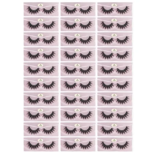 Miniatura 20 de FARRED - Pestañas postizas esponjosas, dramáticas, a granel, mix de 10 estilos, paquete de 50 pares, en cajas individuales, 10-18mm de volumen