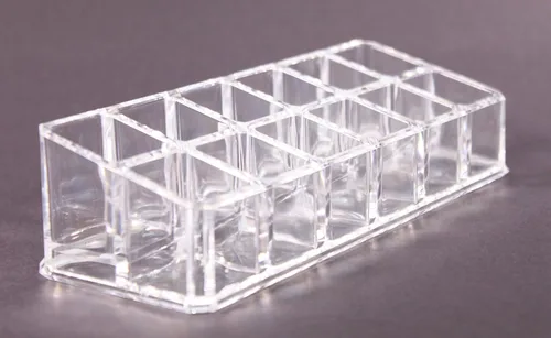 Miniatura 4 de Estuche de maquillaje acrílico transparente y lápiz labial o soporte para brochas con 12 compartimentos