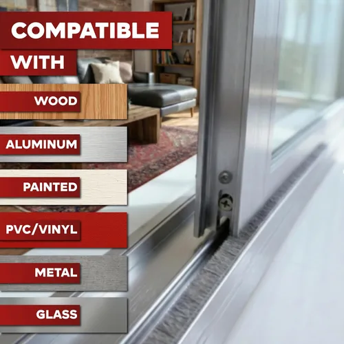 Miniatura 5 de XFasten Burlete autoadhesivo para ventanas y puertas, 0.35 pulgadas x 33 pies, tapón de sello de cepillo de puerta insonorizado, tira de sellado
