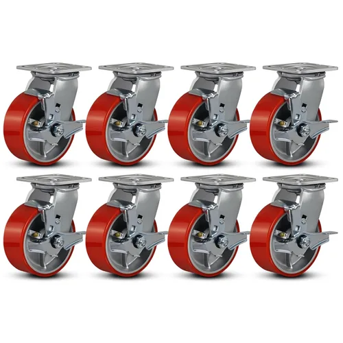 Miniatura 38 de Ruedas industriales de 4 x 2 pulgadas, ruedas resistentes, ruedas de poliuretano, capacidad de hasta 3200 libras. Uso para camión de plataforma