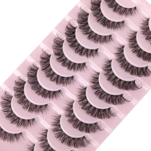 Miniatura 8 de Wispy Lashes Pestañas postizas de aspecto natural con pegamento de pestañas, kit de pestañas de ojo de gato, extensión de pestañas con pegamento