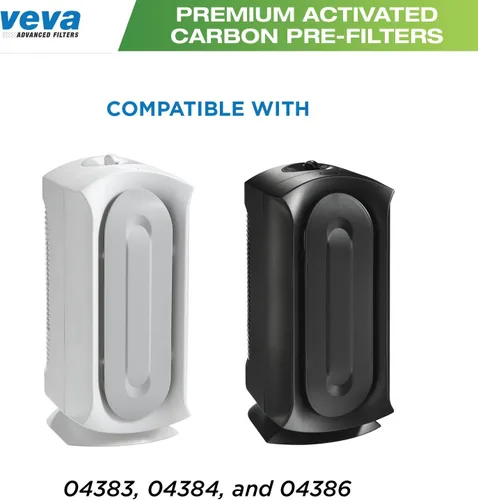 Miniatura 2 de VEVA Reemplazo de prefiltro compatible con purificador de aire Hamilton Beach 04383, 04384, 04386, paquete de 6 filtros de carbono eliminadores