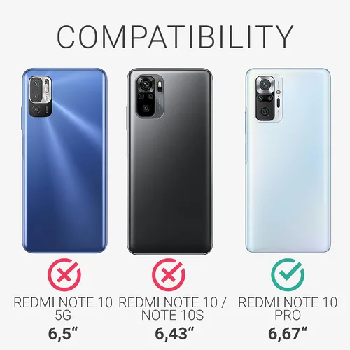 Miniatura 6 de kwmobile Funda compatible con Xiaomi Redmi Note 10 Pro - Funda transparente Funda suave delgada flexible protectora TPU teléfono cubierta