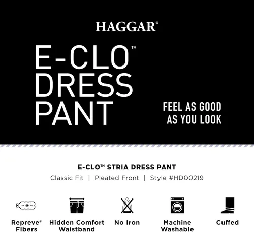 Miniatura 5 de Haggar E-clo Repreve Stria - Pantalón de vestir plisado frontal para hombre